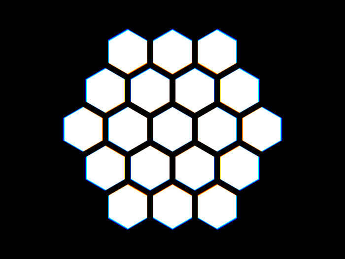幾何学模様のデザイン：消滅しては、次々と生み出される六角形