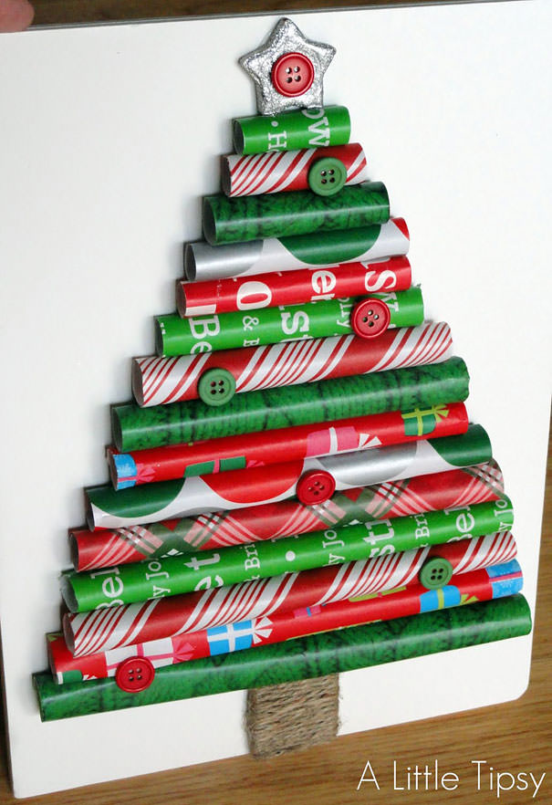 ラッピングペーパー（包装紙）のクリスマスツリー