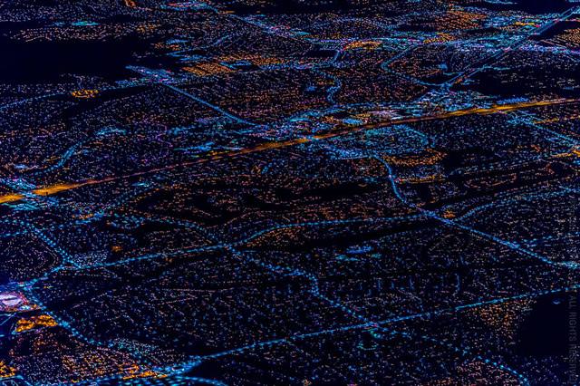 ラスベガスの夜景（都市の上空写真）