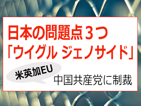 アメリカ/イギリス/カナダ/EUが中国共産党に制裁『ウイグル・ジェノサイド（人権弾圧）』 - 日本国の対応と３つの問題とは？