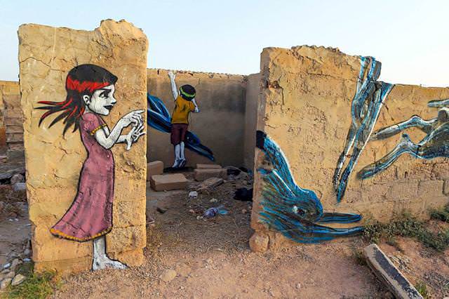 チュニジアのジェルバ島に世界30カ国からストリートアーティストが大集結！制作されたストリートアート作品など